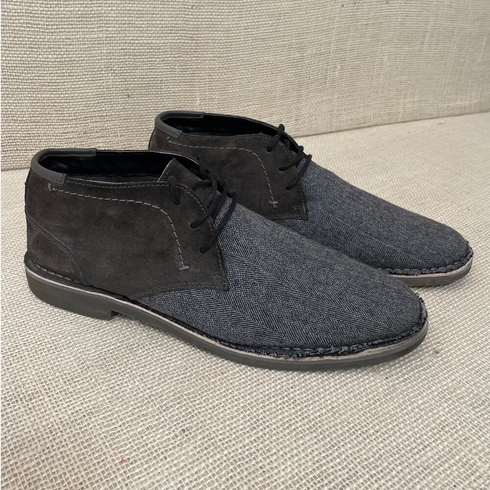Reaction Kenneth Cole Chukka Boots, Desert Sun.‎ Grey Tweed, Suede, Men's 11.5 M